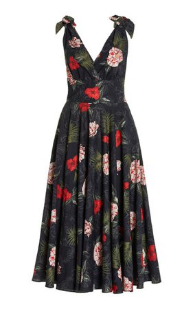 Lola Floral Cotton Midi Dress By Lena Hoschek | Moda Operandi