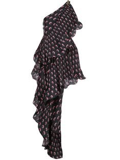 Marine Serre Asymmetric Hybrid Flamenco Dress