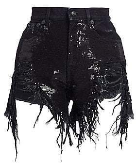Black sequin shorts