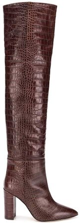 Paris Texas embossed thigh high boots