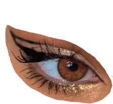 black eyeliner gold eyeshadow brown eye