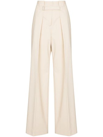 Shop Jil Sander wide-leg cotton trousers with Express Delivery - FARFETCH