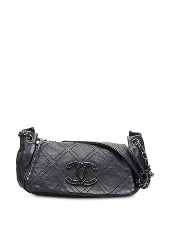 CHANEL Pre-Owned 2006-2008 diamond-quilted Logo Plaque Shoulder Bag - Farfetch