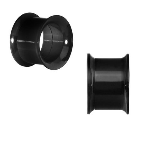 BodyJ4You Tunnels Plugs Black Steel Double Flared Flesh Tunnels 2 Pieces from 10 Gauge - 24mm PL6114-12mm [1541652203-287338] - $4.40