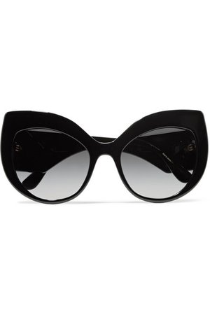DOLCE & GABBANA Crystal-embellished cat-eye acetate sunglasses