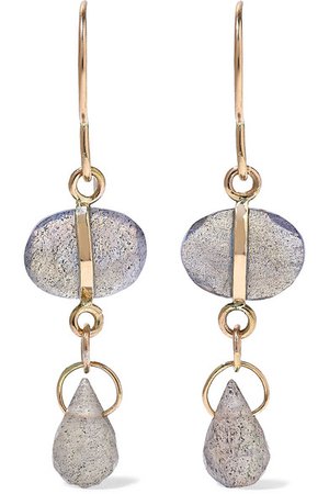 Melissa Joy Manning | 14-karat gold labradorite earrings | NET-A-PORTER.COM