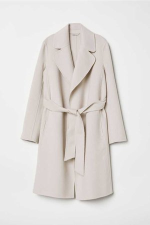 Пальто из смесовой шерсти - Cветло-бежевый - Женщины | H&M RU