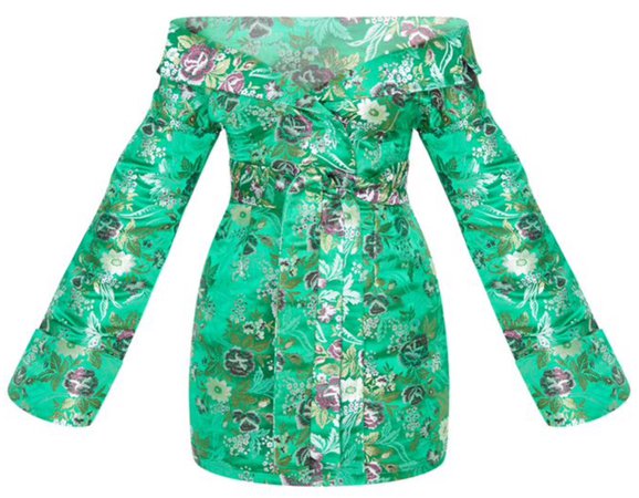 Pretty Little Thing Little Mix Green Oriental dress