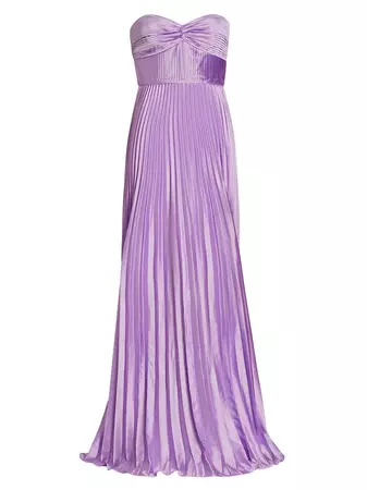 Shop AMUR Stef Strapless Pleated Gown | Saks Fifth Avenue