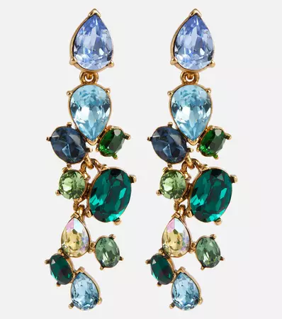 Oscar de la Renta - Scramble crystal drop earrings | Mytheresa