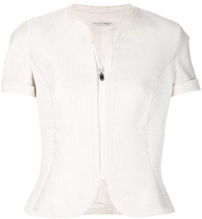 Pre-Owned ribbed zipped blouse