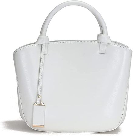 Amazon.com: Covelin Genuine Leather Handbag Womens Retro Small Size Tote Shoulder Bag Off White : Clothing, Shoes & Jewelry