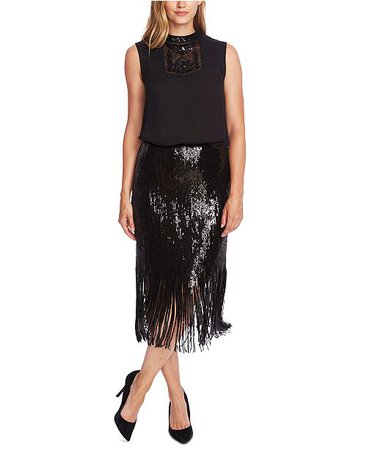 Vince Camuto Sequined Fringed Skirt & Reviews - Skirts - Women - Macy's
