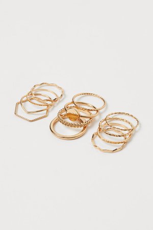 12-pack Rings - Gold-colored - Ladies | H&M US