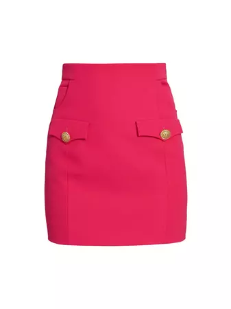 Shop Balmain GDP Cotton-Blend Miniskirt | Saks Fifth Avenue