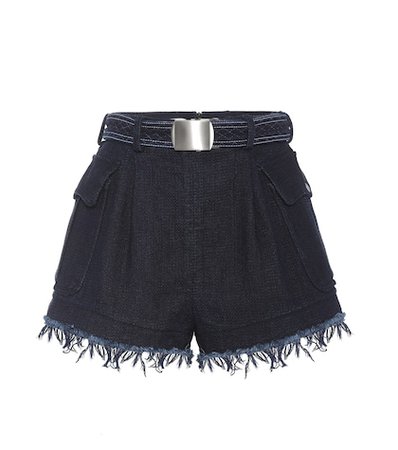 Belted cotton shorts