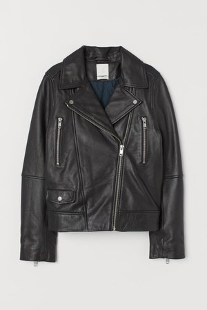 Leather Biker Jacket - Black - Ladies | H&M US