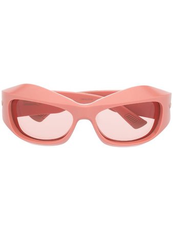 Bottega Veneta Eyewear Oval Frame Sunglasses - Farfetch