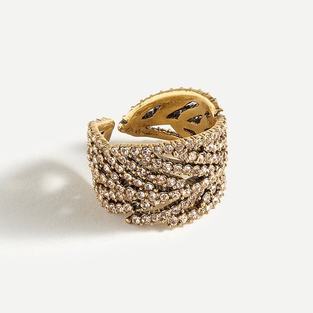 J.Crew: Pavé Feather Wrap Ring For Women