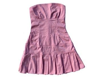 y2k strapless pink dress