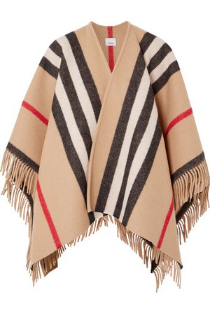 Burberry | Fringed checked wool wrap | NET-A-PORTER.COM