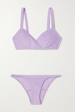 Lavender Yasmin cotton-blend terry bikini | Lisa Marie Fernandez | NET-A-PORTER