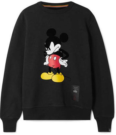 Disney Printed Cotton-jersey Sweatshirt - Black