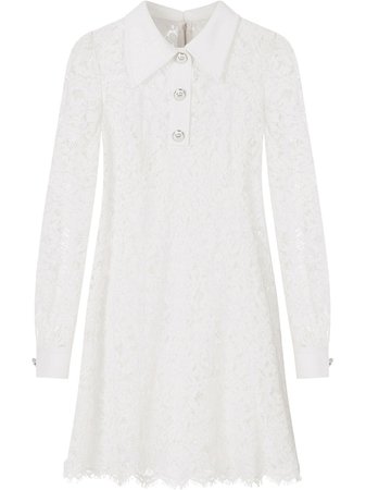Shop white Dolce & Gabbana long-sleeved lace mini dress with Express Delivery - Farfetch