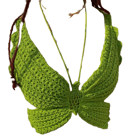 Green crochet butterfly top ~thetrendeg