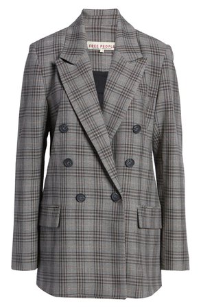 Free People Ashby Plaid Double Breasted Blazer | Nordstrom