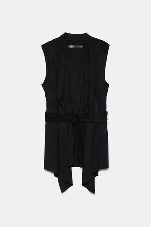 BELTED FAUX SUEDE VEST - NEW IN-WOMAN | ZARA United States black
