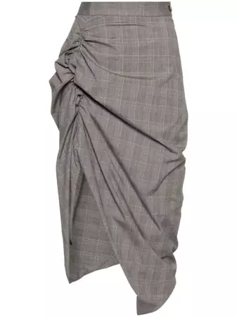 Vivienne Westwood Prince Of Wales Cotton Midi Skirt - Farfetch