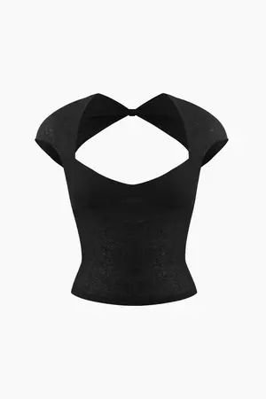 V-neck Backless Crop T-Shirt – Micas