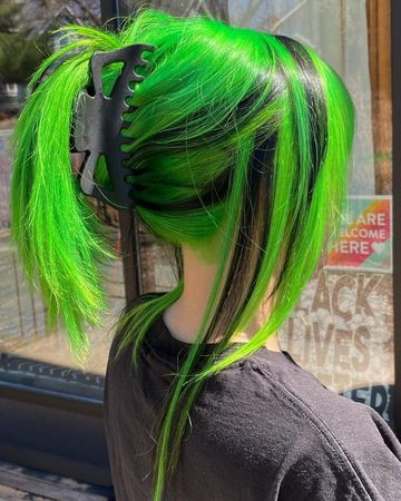 Green Black Hair