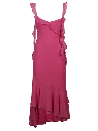 dark pink ruffled dress