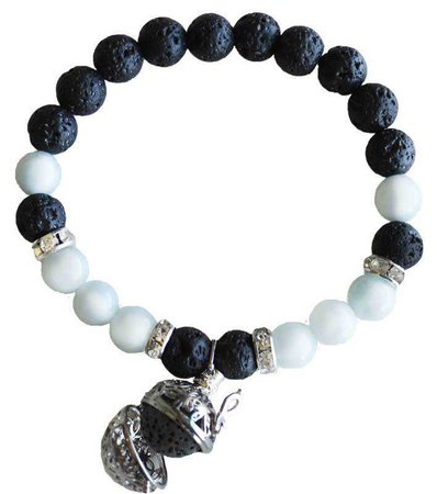Aquamarine and Lava Aromatherapy bracelet // goodgoth