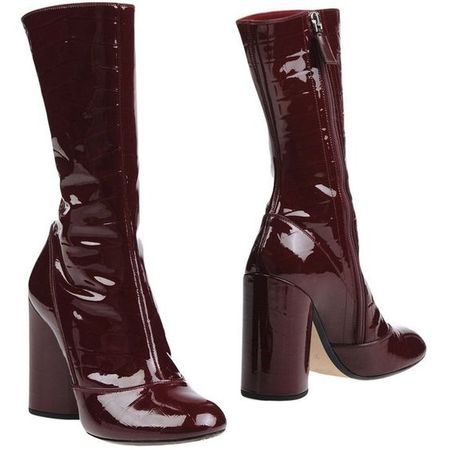 Burgundy knee boots