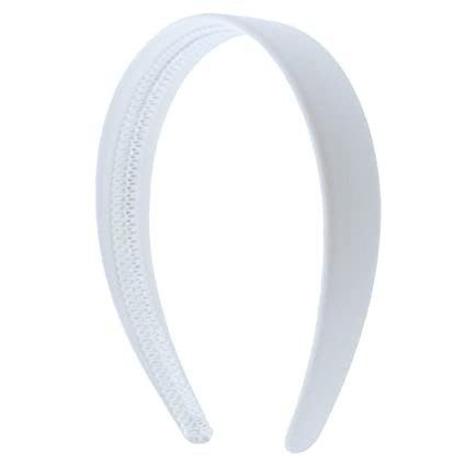 Amazon.com: White 1 Inch Wide Leather Like Headband Solid Hair band for Women and Girls: Beauty