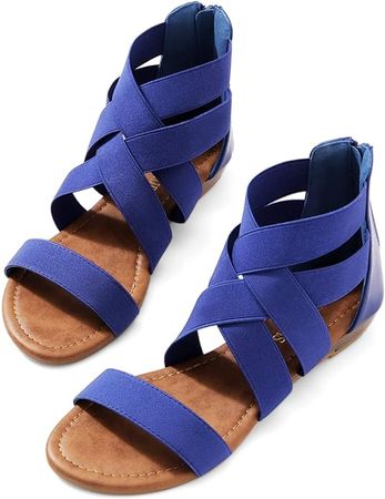 DREAM PAIRS Women's Elastic Ankle Strap Low Wedges Sandals | Platforms & Wedges