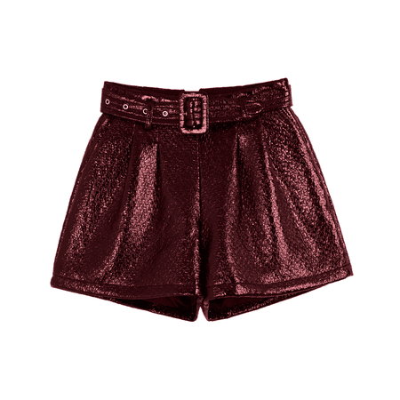 JESSICABUURMAN – LIKVA Belt Embellished Leather Shorts