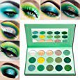 Amazon.com : Green Eyeshadow Palette Matte and Glitter, Afflano Highly Pigmented Pro Makeup Palettes Eye shadow Yellow Nude 15 Colors, Creme Shimmer Metallic Sparkle Travel Vegan Cruelty Free Eyeshadow Pallet : Beauty