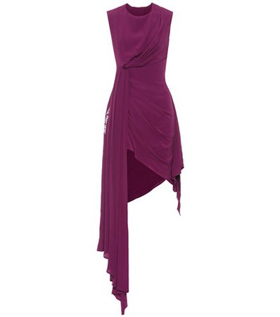 Asymmetric silk-blend dress