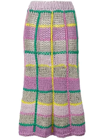 Natasha Zinko Knit Skirt With Check Pattern