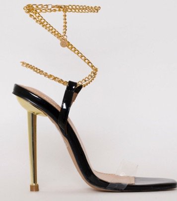 black n gold heels