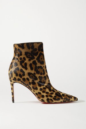 So Kate Booty 85 Leopard-print Calf Hair Ankle Boots - Leopard print
