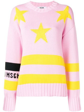 MSGM stripe star detail sweater $331 - Buy Online - Mobile Friendly, Fast Delivery, Price