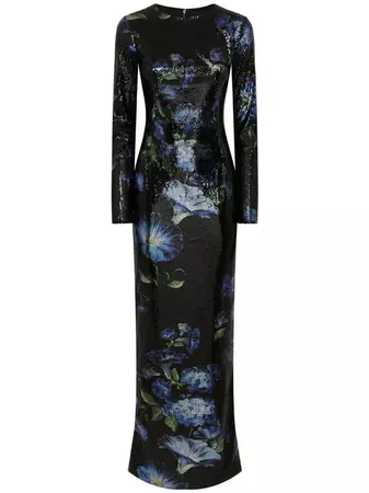 Dolce & Gabbana floral-print Sequinned Gown - Farfetch