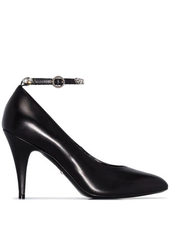 Black Gucci Bianca 95Mm Embellished Ankle Pumps | Farfetch.com