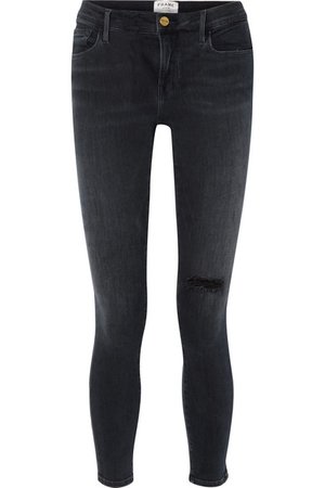 FRAME | Le Skinny de Jeanne distressed high-rise jeans | NET-A-PORTER.COM