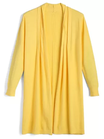 2019 Long Open Front Knit Cardigan In YELLOW ONE SIZE | ZAFUL
